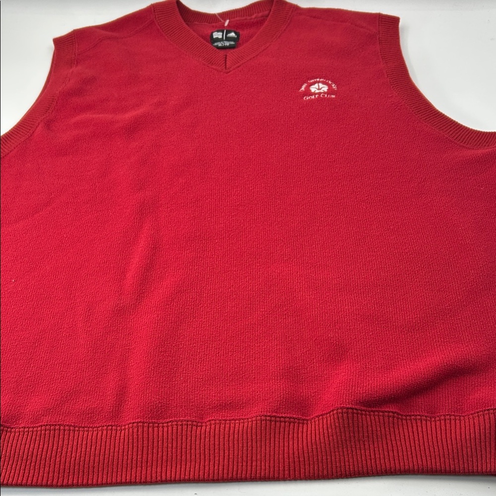adidas Men's V-Neck Red Sweater Vest